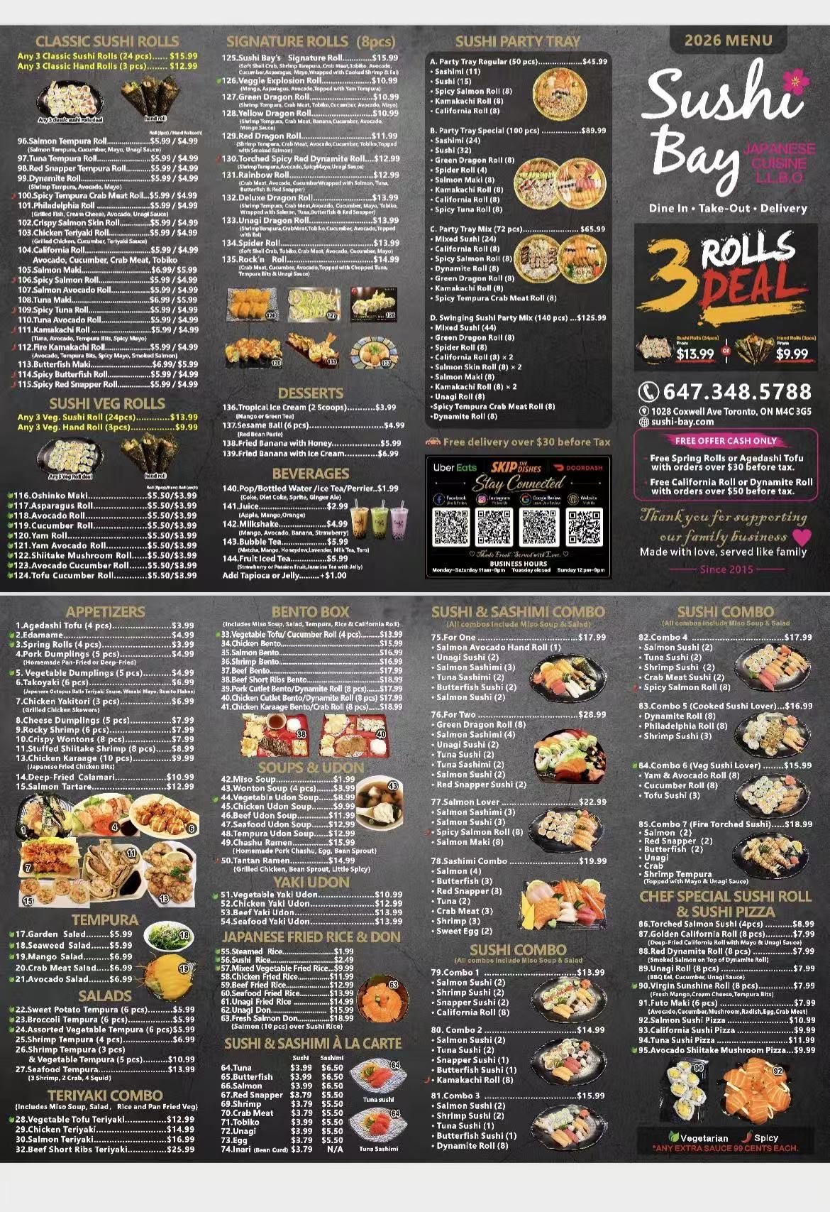 Sushi Bay Full Menu Poster